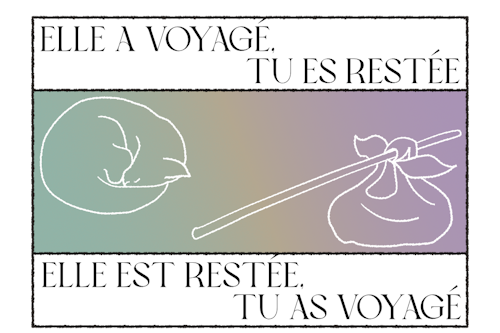 Couverture du JDR Elle a voyagé, tu es restée. Elle est restée, tu as voyagé.